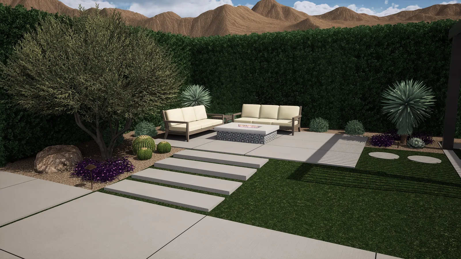 3D pool lounge concept render